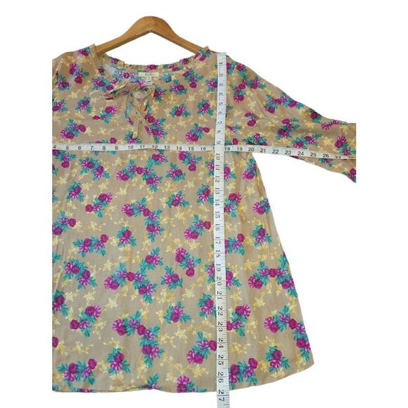 NWT Kori America Floral Longsleeve Bohemian Peasant Top Ruffle Sleeve M - Picture 12 of 14